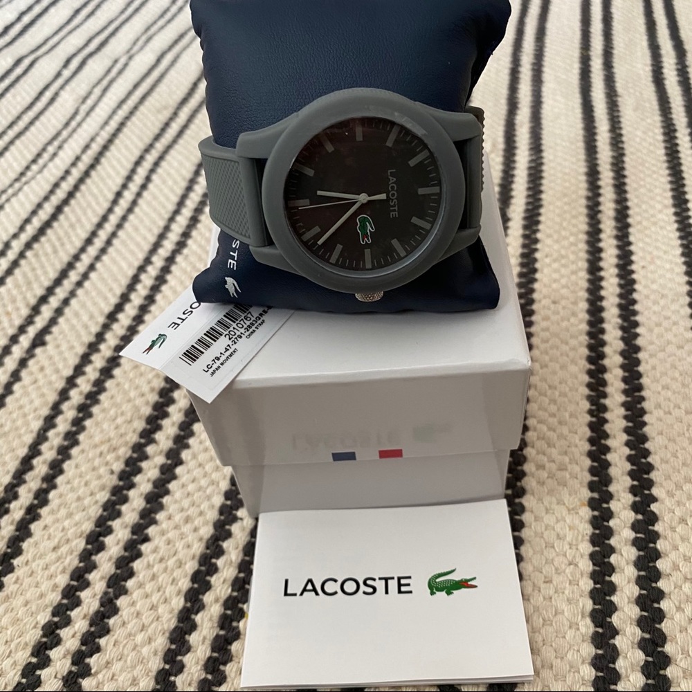 Lacoste Men's Grey Watch Silicone Strap